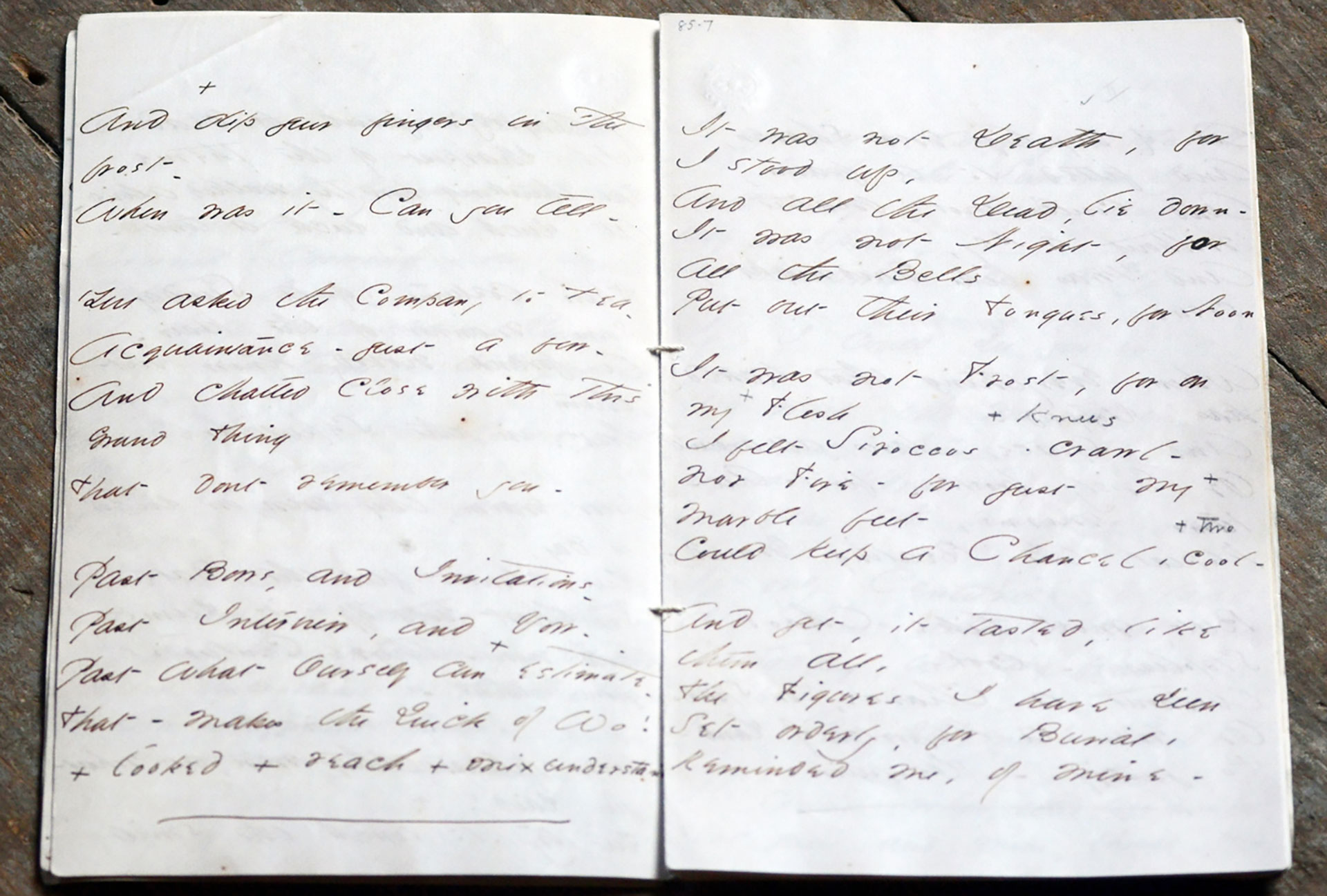 reproduction of Dickinson's writing